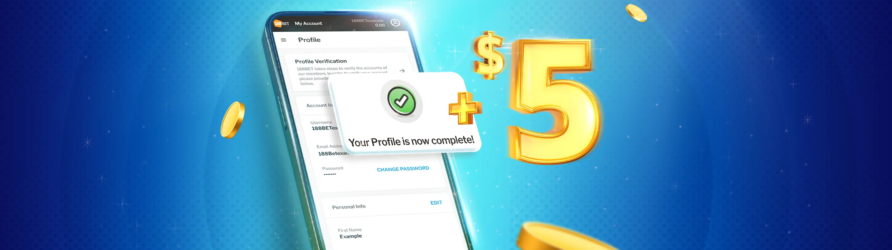 Nhận ngay cược miễn phí 5 USD của nhà cái thể thao 188bet