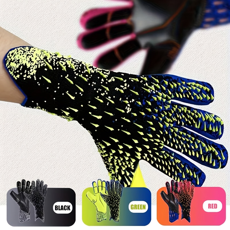 Unisex goalkeeper glove pair with a described 3D grip