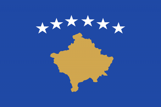 The flag of Kosovo Kosovo