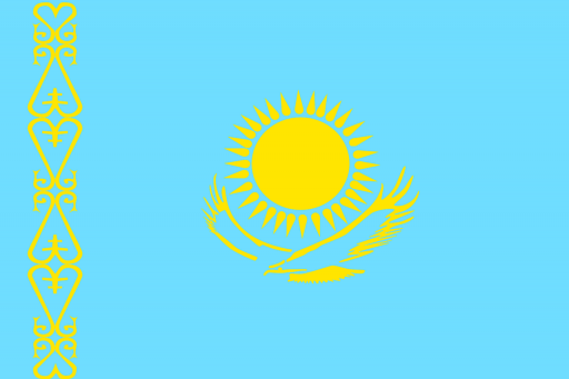 The flag of Kazakhstan Kazakhstan