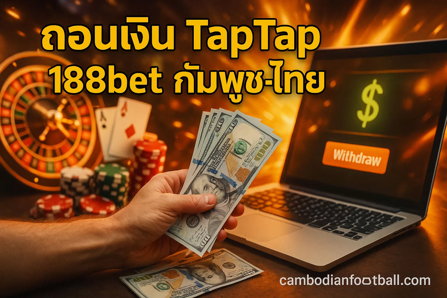 ถอนเงิน TapTap 188bet กัมพูชา-ไทย 2025 💸 วิธีถอนแบบละเอียด (เร็ว ปลอดภัย เงินเข้าไว)