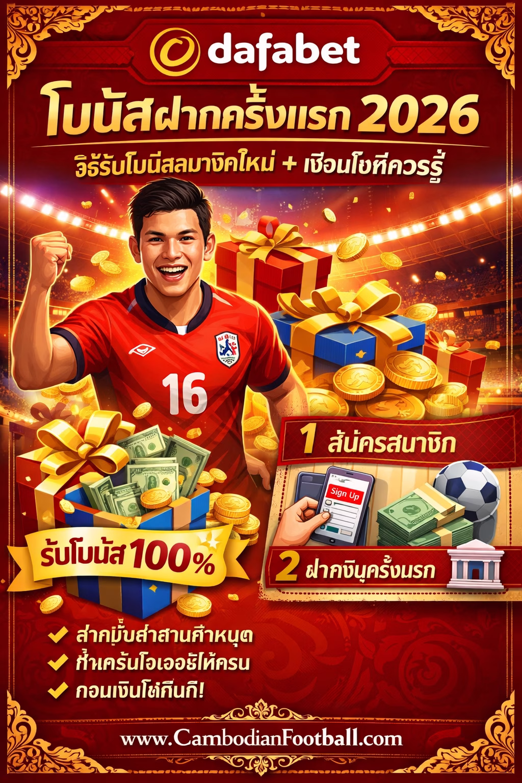 🎁 DAFABET โบนัสฝากครั้งแรก 2026 | วิธีรับโบนัสสมาชิกใหม่แบบเข้าใจง่าย