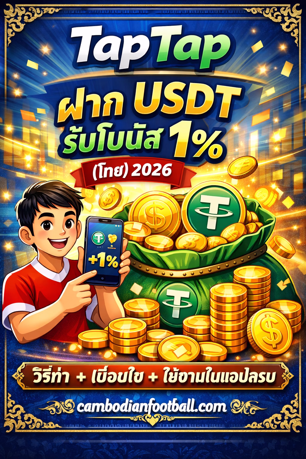 💰 TapTap ฝาก USDT รับโบนัส 1% (ผู้เล่นไทย) 2026 | วิธีทำในแอปแบบละเอียด