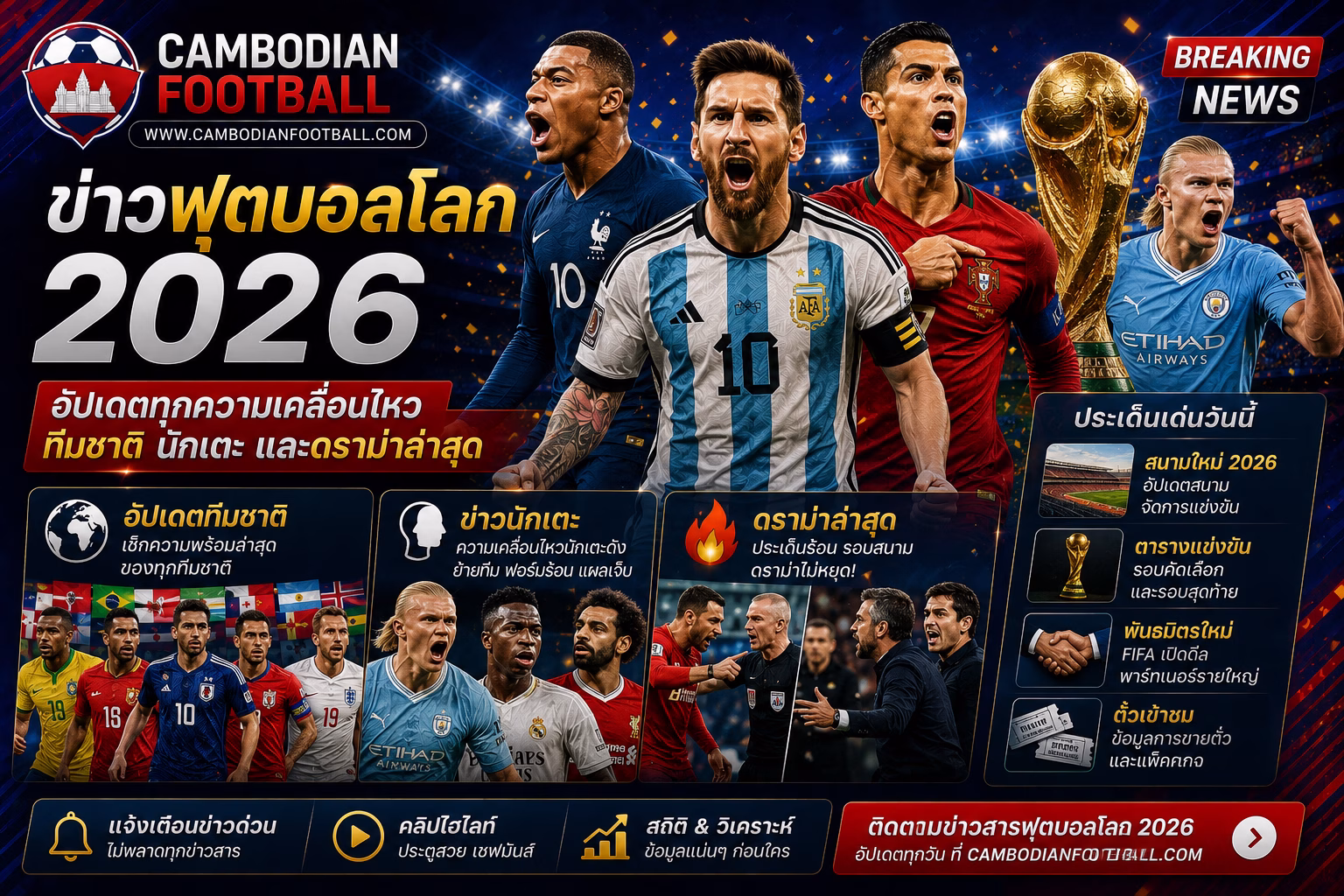 ข่าวฟุตบอลโลก 2026 อัปเดตทีมชาติ นักเตะ และดราม่าล่าสุด