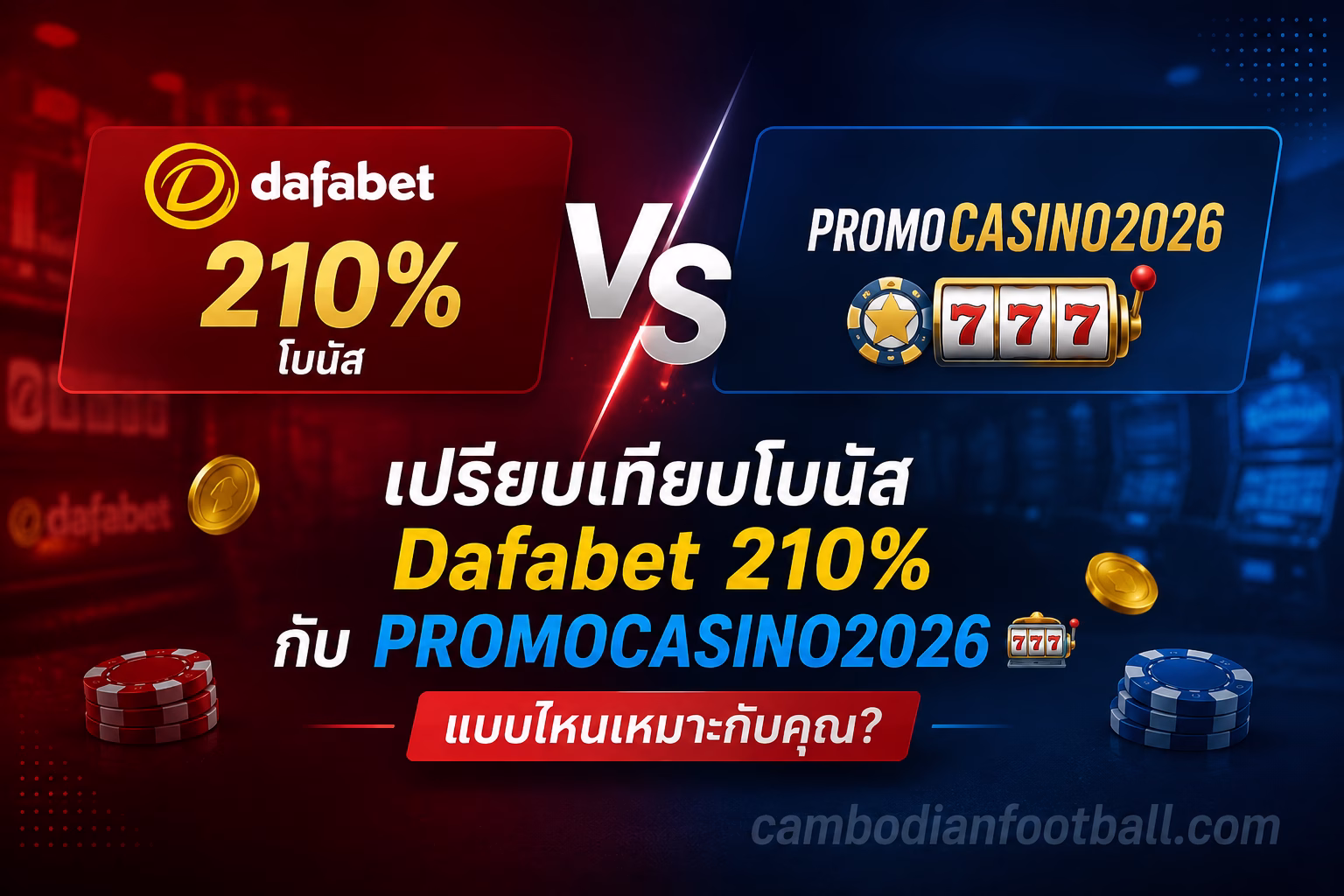 เปรียบเทียบโบนัส Dafabet 210% กับ PROMOCASINO2026 แบบไหนเหมาะกับคุณ?